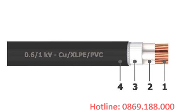 Cáp điện 4 lõi không có giáp bảo vệ 0.6/1kV - Cu/XLPE/PVC