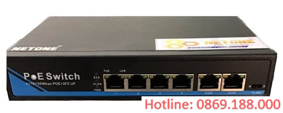 4-Port 10/100Mbps PoE Switch NETONE NO-AF-41 (65Watt)